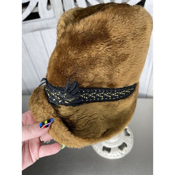 Vintage United Hatters Cap & Millinery Mens Brown Faux Fur Winter Hat Medium - Picture 5 of 8